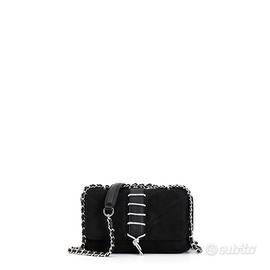 MINI BAG IN MICROFIBRA CON LACCIO DI STRASS