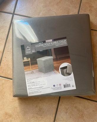 Pouf set 2 pezzi grigio Home Deco Factory