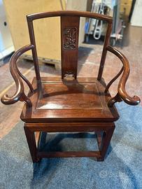 Sedia Vintage Stile Biedermeier a Intagli Floreali