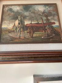 quadro Guido Fontechiari Cavallo olio su tela 