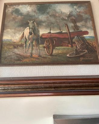 quadro Guido Fontechiari Cavallo olio su tela 