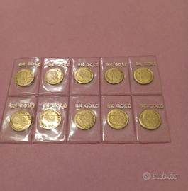 Monete anni 70 oro 8 k € 50,00 cad.