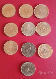 Dieci monete 200 lire 1997 commemorative