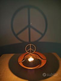 Portacandele con simbolo pace