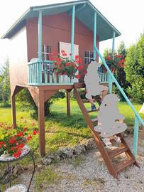  Casetta in legno da giardino per bambini