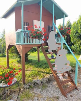  Casetta in legno da giardino per bambini