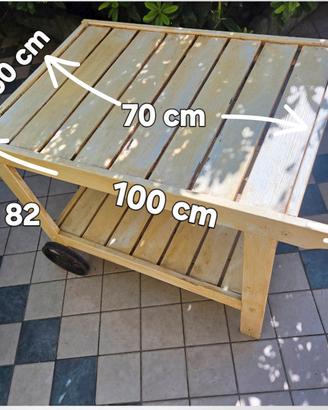 carrello legno shabby
