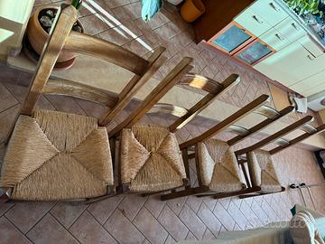 8 sedie in legno massello