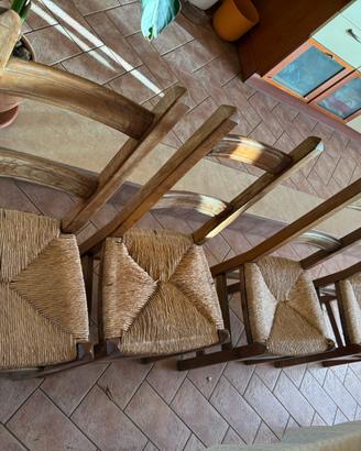 8 sedie in legno massello