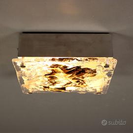 Lampada a Soffitto in Vetro Soffiato Anni 70