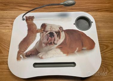 Vassoio con luce led, porta bicchiere, porta penna