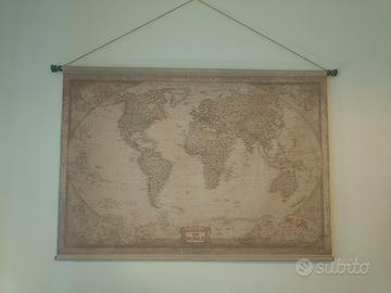 Mappa del mondo Stampa su tela