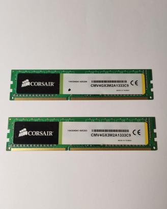 Banchi Ram DIMM Corsair DDR3 4 GB (2 x 2 GB)