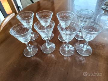 Set bicchieri vintage in cristallo 