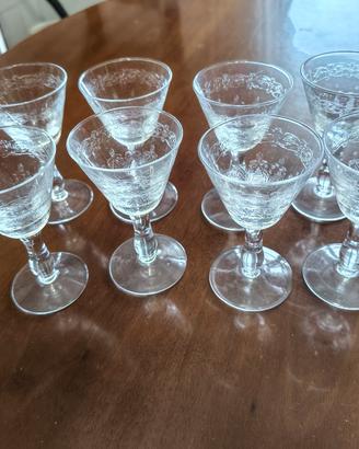 Set bicchieri vintage in cristallo 