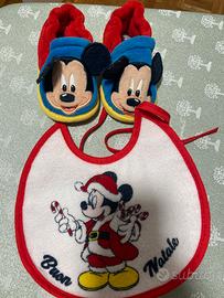 Bavaglino e scarpine topolino