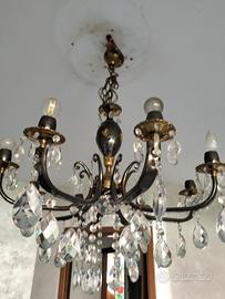 Lampadario Classico Vintage con Pendenti cristallo