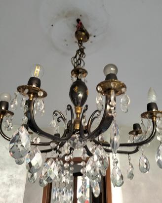 Lampadario Classico Vintage con Pendenti cristallo