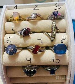 Anelli argento oro pietre preziose mis 14
