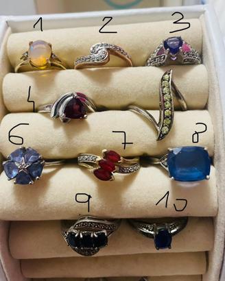 Anelli argento oro pietre preziose mis 14