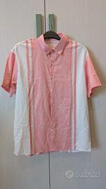 Camicia a maniche corte con stampa a righe estive