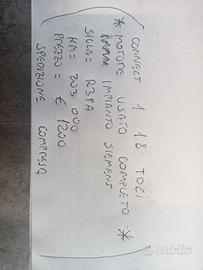 MOTORE USATO COMPLETO CONNECT 1 1.8 TDCI