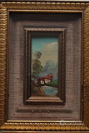 piccolo dipinto con cornice in legno