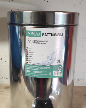Pattumiera in acciaio 3L con pedale