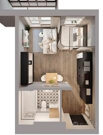 Monolocale con terrazzo e box auto a Varese