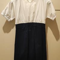 vestito cotone bianco e blu