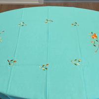 Tovaglia puro lino ricamata e 12 tovaglioli