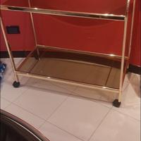 tavolinetti in vetro e ottone