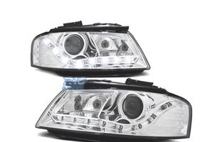 FARI PER AUDI A3 8P CON FONDO CROMATO E LUCE DIURN