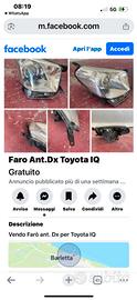 faro fanale anteriore destro dx Toyota iQ