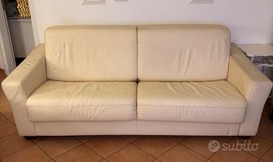 Divano letto in vera pelle