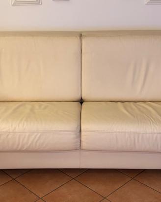 Divano letto in vera pelle