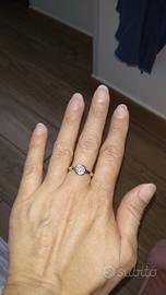 Anello solitario in argento