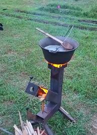 Stufa razzo a legna