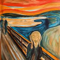 dipinto fatto a mano urlo di Munch olio su tela
