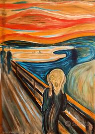 dipinto fatto a mano urlo di Munch olio su tela