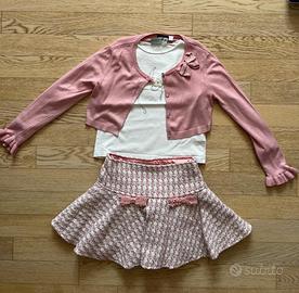 Completo bambina 5 anni gonna, maglia, coprispalla
