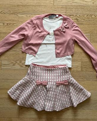 Completo bambina 5 anni gonna, maglia, coprispalla