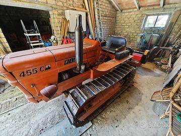 trattore a cingoli Fiat 455c Montagna + attrezzi