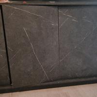 madia 4 ante nero effetto marmo carrara