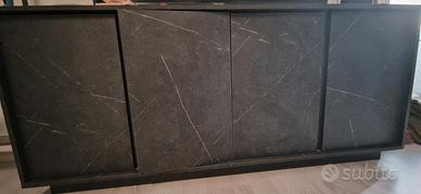 madia 4 ante nero effetto marmo carrara