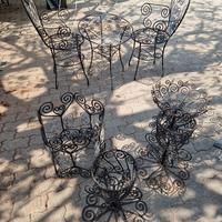 Tavolo sedie in ferro battuto 