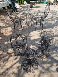 Tavolo sedie in ferro battuto 