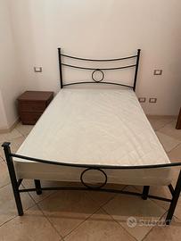 Letto Piazza e Mezza in Ferro Battuto + Materasso