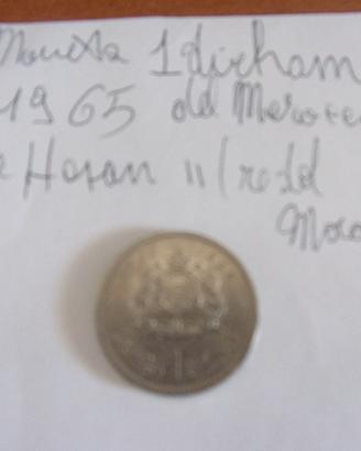 Moneta 1 dirham Marocco 1965