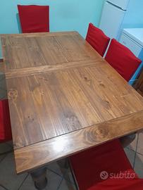 Tavola da cucina rustica 6 posti allungabile